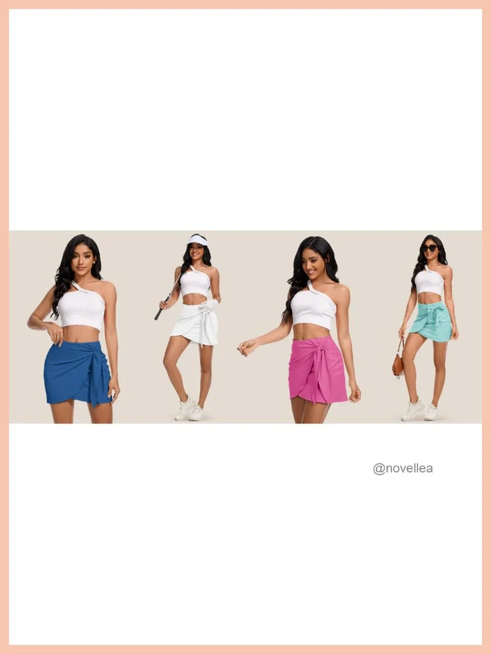 Women's Athletic Skort with Pockets Wrap High Waist Tummy Control Tennis Golf